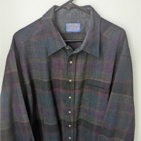 Vintage 60s Men's Pendleton Wool Flannel, 2XL - Picture 3 of 6